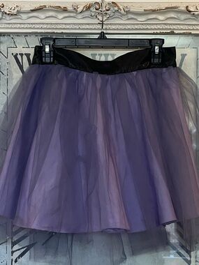 Free People Lavender/Purple Tulle Mini Skirt with Black Waistband